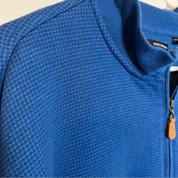 Greg Norman 1/4 Zip Pullover Blue Houndstooth Print Cotton/Poly Blend Size XL - Picture 3 of 8